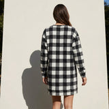 Black Check Fleece, Polyester