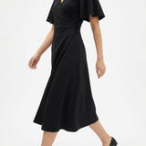 Viscose Nylon Stretch Ponte Knit Fabric, 345 gsm, 155 cm — Black, ref EF-272255