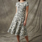 Black Abstract Interlock Knit, Poly-Viscose, 270 gsm