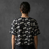 Printed Modal Cotton Stretch Jersey Knit Fabric, 165 gsm, 180 cm — Black