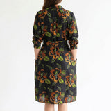 Orange Floral Woven, Cotton-Linen