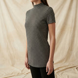Black Houndstooth Jersey Knit, Cotton-Poly, 160 gsm, 150 cm