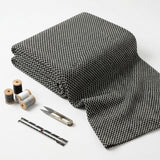 Black Houndstooth Jersey Knit, Cotton-Poly, 160 gsm, 150 cm