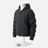 Cotton Polyester Waffle Knit Fabric, 410 gsm, 140 cm — Grey
