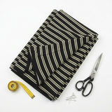 Cream Horizontal-Stripe Jersey Knit, Poly-Viscose, 230 gsm