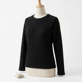 Black Marl Rib Knit, Cotton-Poly, 250 gsm