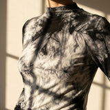 Black Tie-Dye Jersey Knit, Viscose
