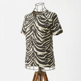 Dark Brown Zebra Jersey Knit, Viscose
