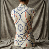 Printed Viscose Stretch Jersey Knit Fabric, 160 gsm, 165 cm — White