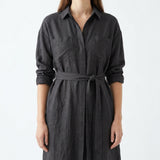 Charcoal Textured Linen-Look, Polyester