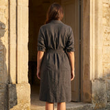 Charcoal Textured Linen-Look, Polyester