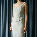 Light Grey Marl Velvet, Polyester, 320 gsm