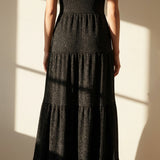 Black Marl Rib Knit, Poly-Viscose, 200 gsm, ref EF-273039