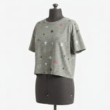 White Stars Jersey Knit, Cotton-Poly
