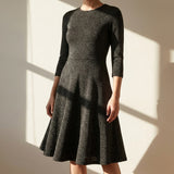 Black Marl Jersey Knit, Viscose-Metallic