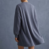 Blue-Grey Heather Rib Knit, Poly-Cotton