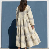 Cream Abstract Sherpa Fleece, Polyester
