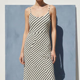 Black Horizontal-Stripe Jersey Knit, Cotton-Poly, 220 gsm
