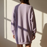 Polyester Stretch Rib Knit Fabric, 390 gsm, 115 cm — Purple