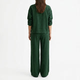 Dark Green Linen-Look, Polyester
