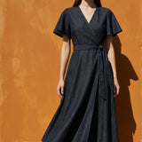Cotton Polyester Denim Fabric, 255 gsm, 145 cm — Navy