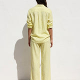 Polyester Stretch Linen-Look Fabric, 130 gsm, 158 cm — Yellow