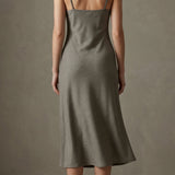 Grey-Green Heather Jersey Knit, Poly-Viscose