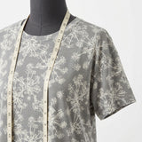 Bold Floral Modal Stretch Jersey Knit Fabric, 165 gsm, 165 cm — Grey