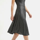 Black Marl Rib Knit, Polyester, 230 gsm