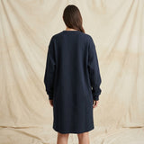 Cotton Stretch Rib Knit Fabric, 480 gsm — Navy