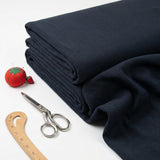 Cotton Stretch Rib Knit Fabric, 480 gsm — Navy
