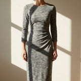 Grey Marl Jersey Knit, Polyester, 240 gsm