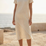 Light Cream Marl Jersey Knit, Linen