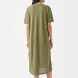 Green Heather Jersey Knit, Linen