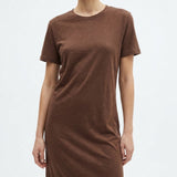 Polyester Stretch Scuba Knit Fabric, 255 gsm, 170 cm — Brown