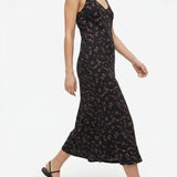 Gold Branches Ponte Knit, Viscose-Poly