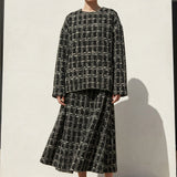 Black Check Bouclé, Poly-Cotton