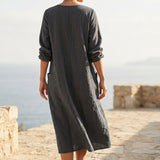 White Vertical-Stripe Linen-Look, Polyester