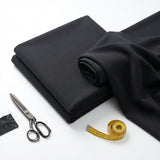 Polyester Viscose Stretch Scuba Knit Fabric, 350 gsm, 160 cm — Black, ref EF-273908