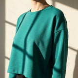 Polyester Cotton Blend Jersey Knit Fabric, 165 gsm, 180 cm — Green
