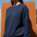 Dark Blue Marl French Terry, Polyester, 280 gsm