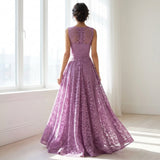 Purple Floral Lace, Polyester