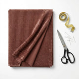 Terracotta Grid Velvet, Polyester