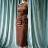 Terracotta Grid Velvet, Polyester
