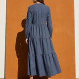 Light Grey Stripes Denim, Viscose-Poly