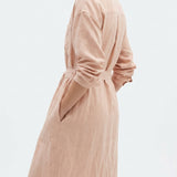 Polyester Stretch Linen-Look Fabric, 146 gsm, 179 cm — Beige