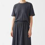 Dark Grey Marl Rib Knit, Linen-Cotton