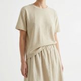 100% Linen Piqué Knit Fabric, 220 gsm, 152 cm — Khaki