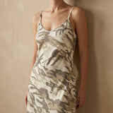 Cream Camo Waffle Knit, Polyester