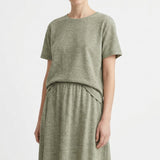 Light Green Marl Piqué Knit, Linen-Poly